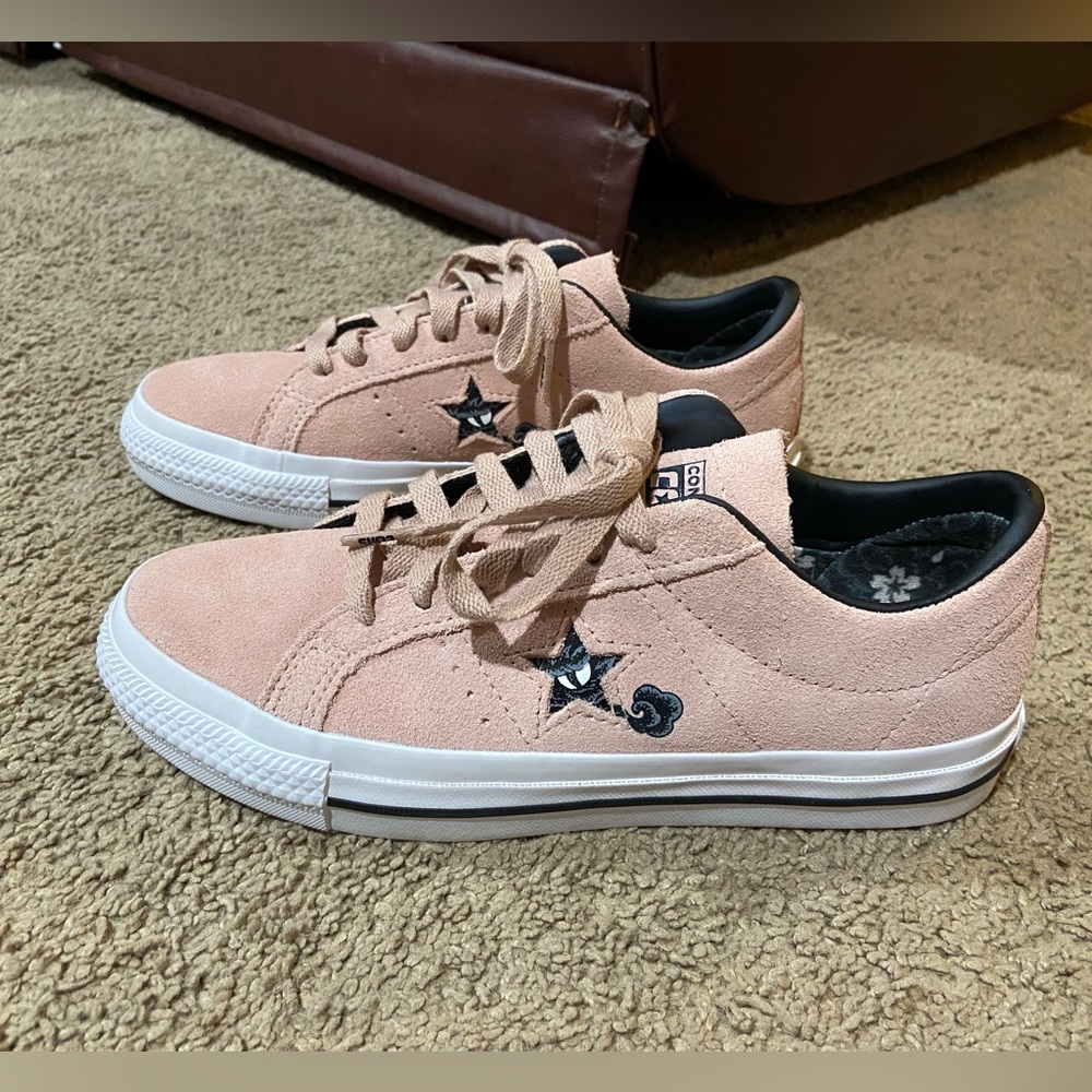 Converse One Star Pro Low Tattoo Art Clay Pink Suede Skate Shoes Women Size 6.5
